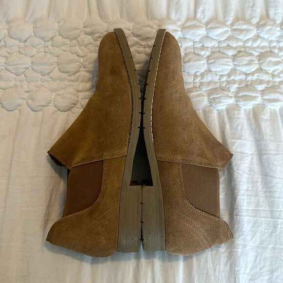Bjorndal Gianna camel leather booties elastic interior side Sz 8 Bjorn dal - Picture 3 of 11